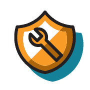 icon of a badge with a wrench on it