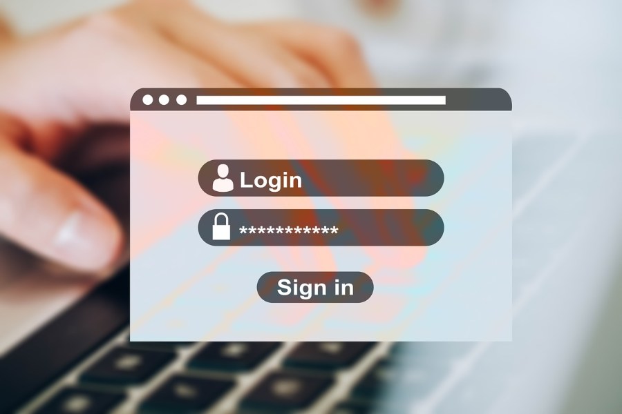 Online login prompt illustration by our small business cybersecurity company in San Marcos TX