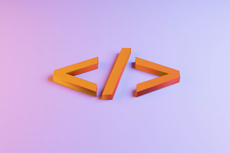 3d rendered html code icon as San Marcos web design concept