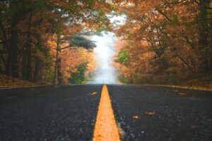 a long road in the distance