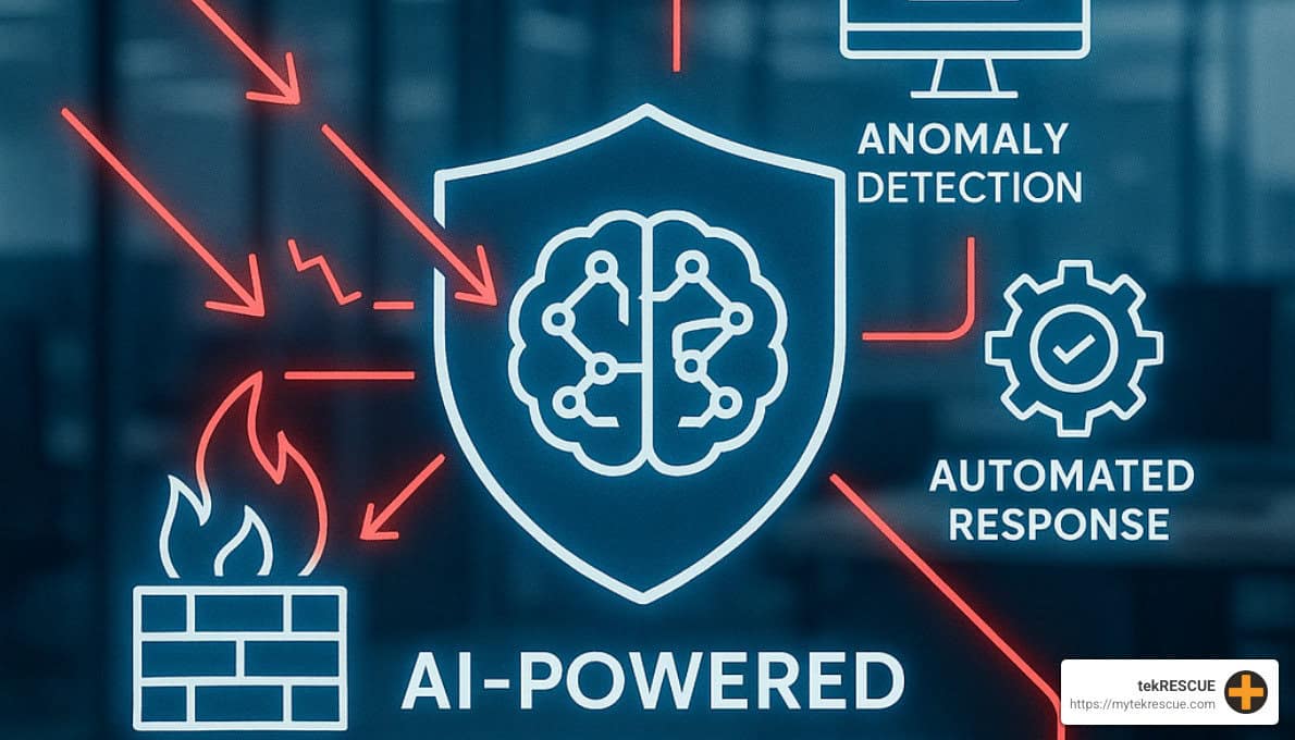 AI security model showing adversarial attack vectors and defense mechanisms - ai cyber threat prevention
