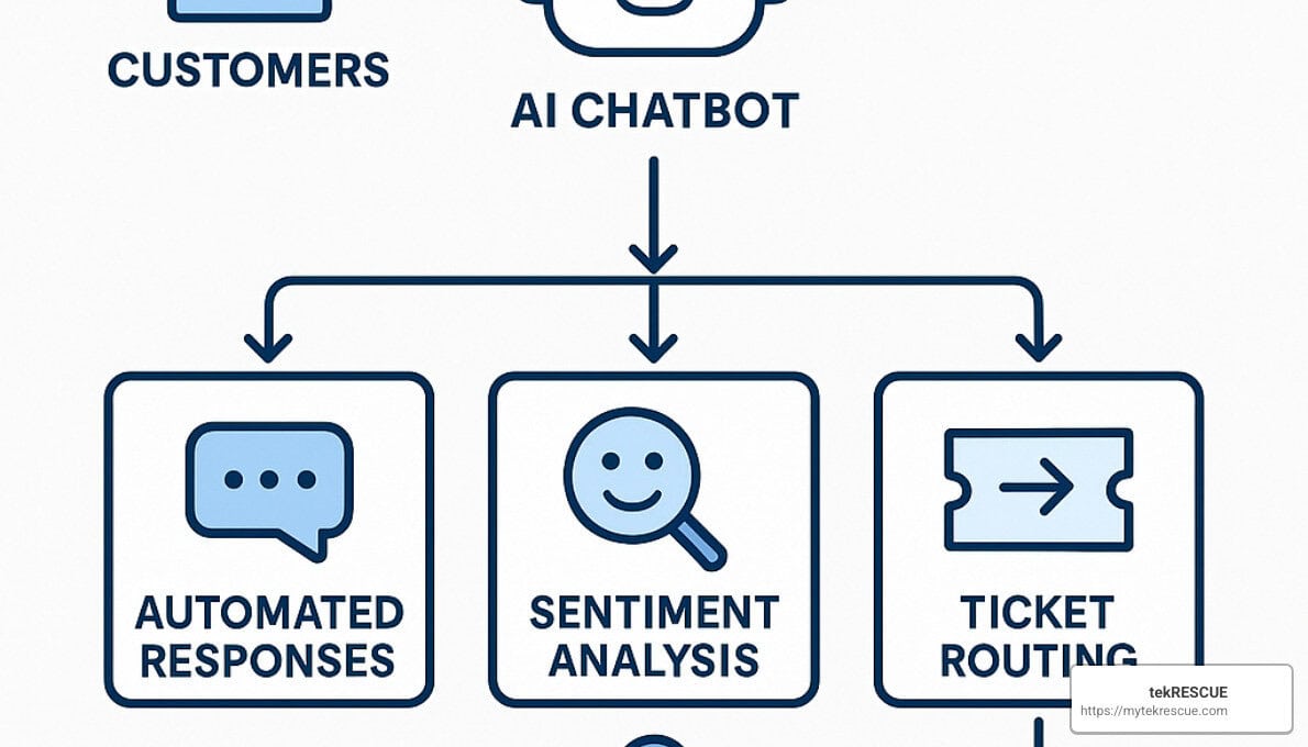 AI chatbot workflow diagram - ai business process automation