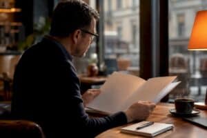 Executive reviewing AI readiness documents