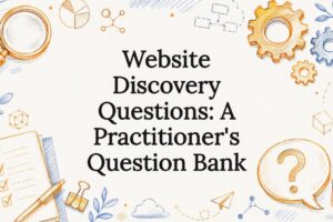 Decorative website discovery title card illustration