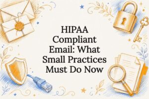Decorative HIPAA-compliant email title card illustration