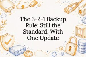 Decorative technology backup rule title card illustration
