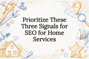 Decorative tech and home services title card illustration