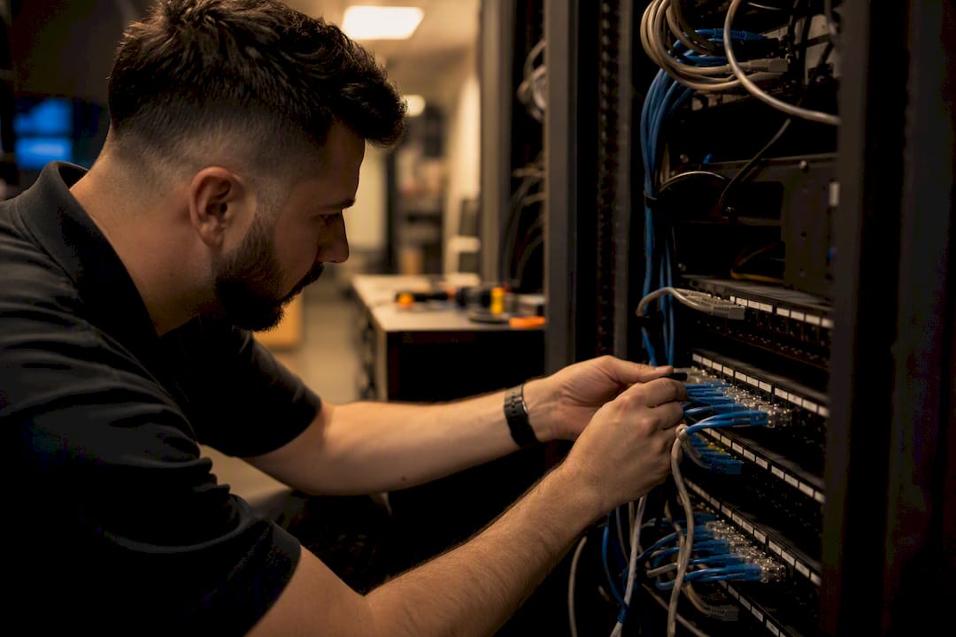 Technician wiring network for help desk onboarding