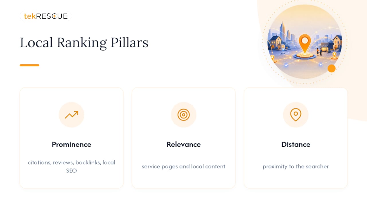 Diagram of local SEO ranking factors