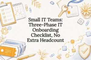 Decorative IT onboarding checklist title card