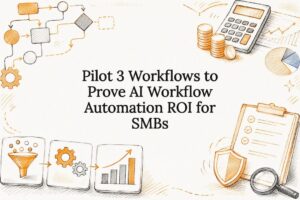 Decorative AI workflow automation title card