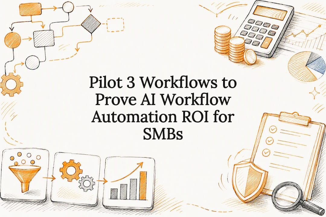 Decorative AI workflow automation title card