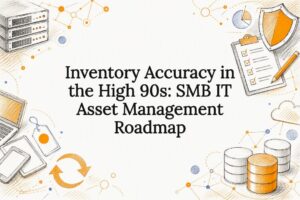 Decorative IT asset management roadmap title card