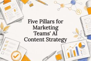 Decorative AI content strategy title card