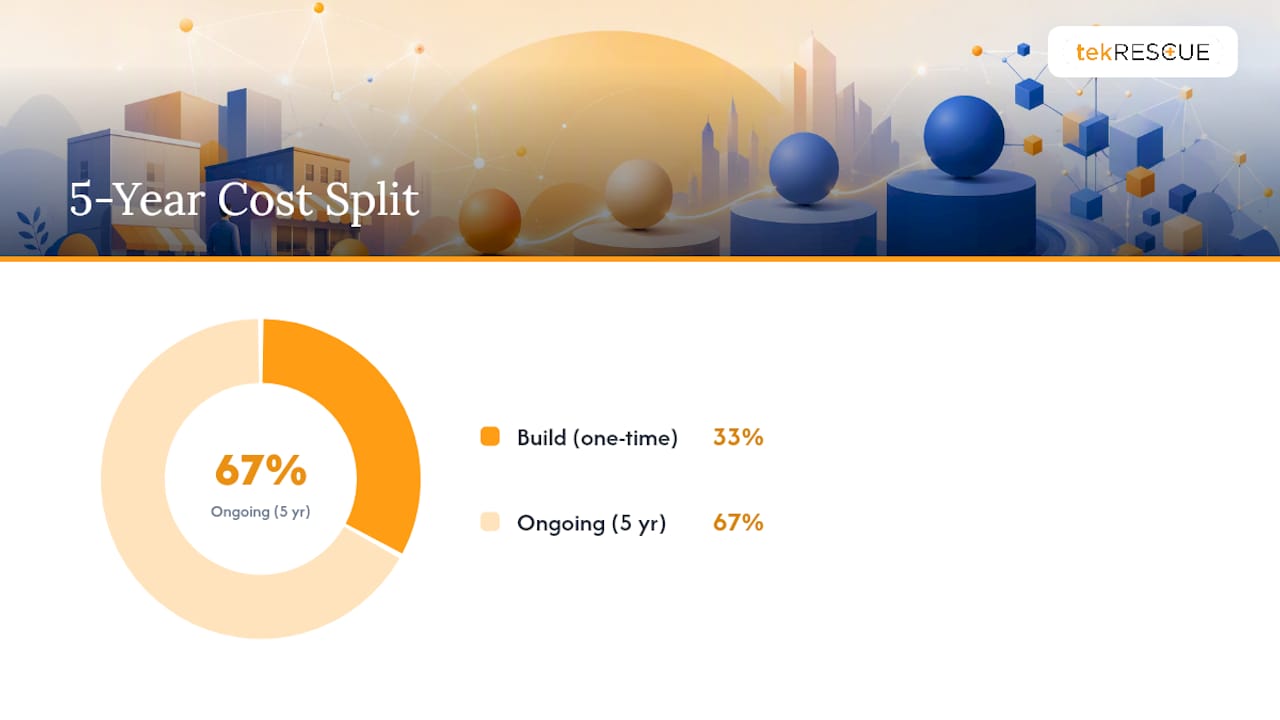 Five-year website cost breakdown