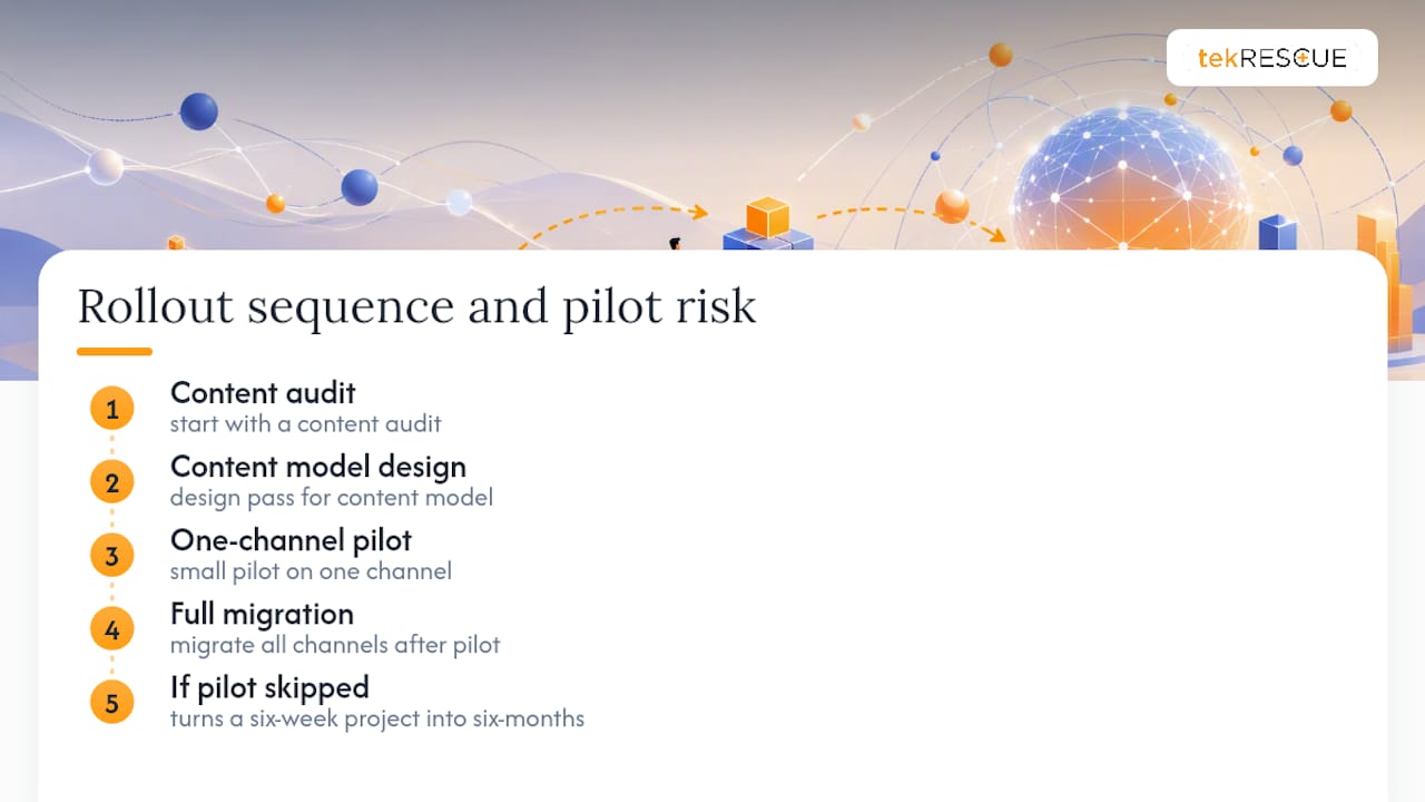 Four-step headless CMS rollout sequence