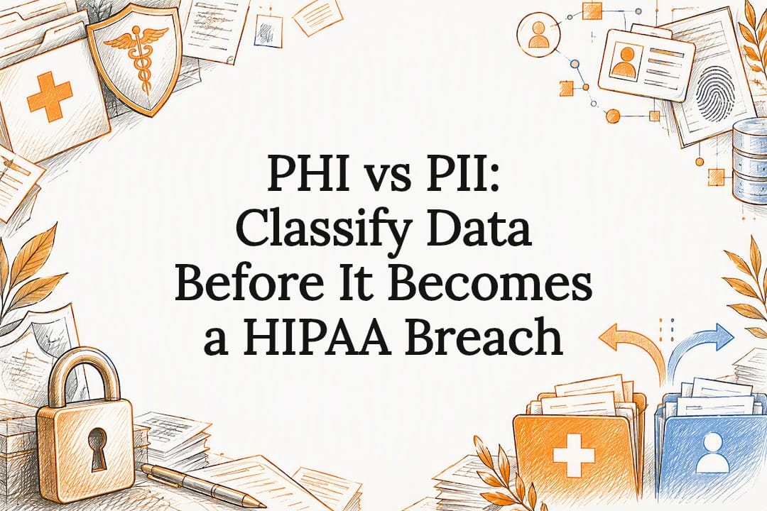 Decorative PHI versus PII title card