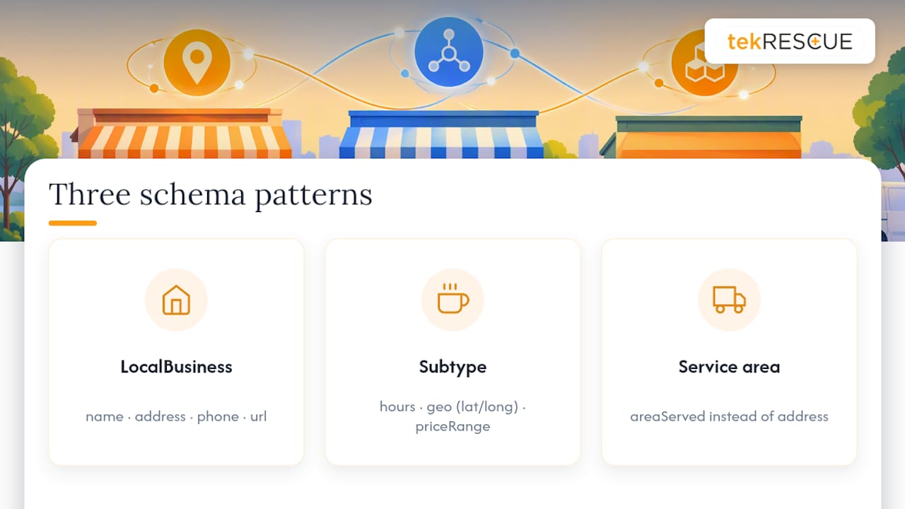 Three local business schema patterns compared