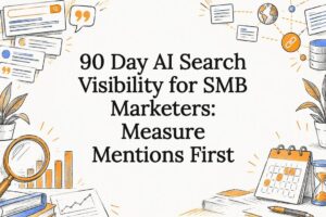 Decorative AI search visibility title card