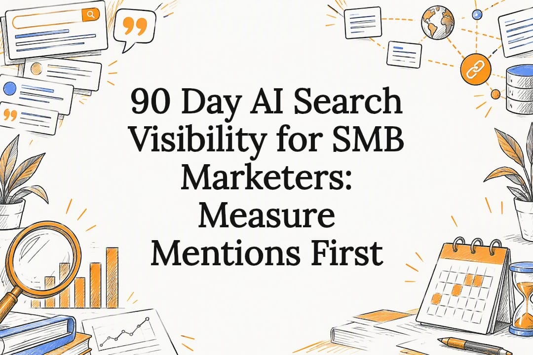 Decorative AI search visibility title card