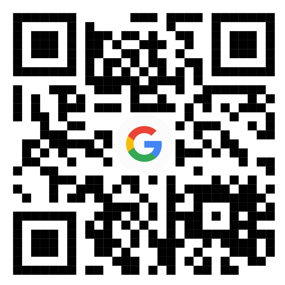 Google-branded QR code on a white background
