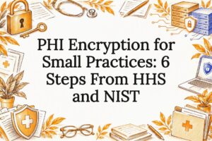 Hand-drawn encryption illustrations frame title