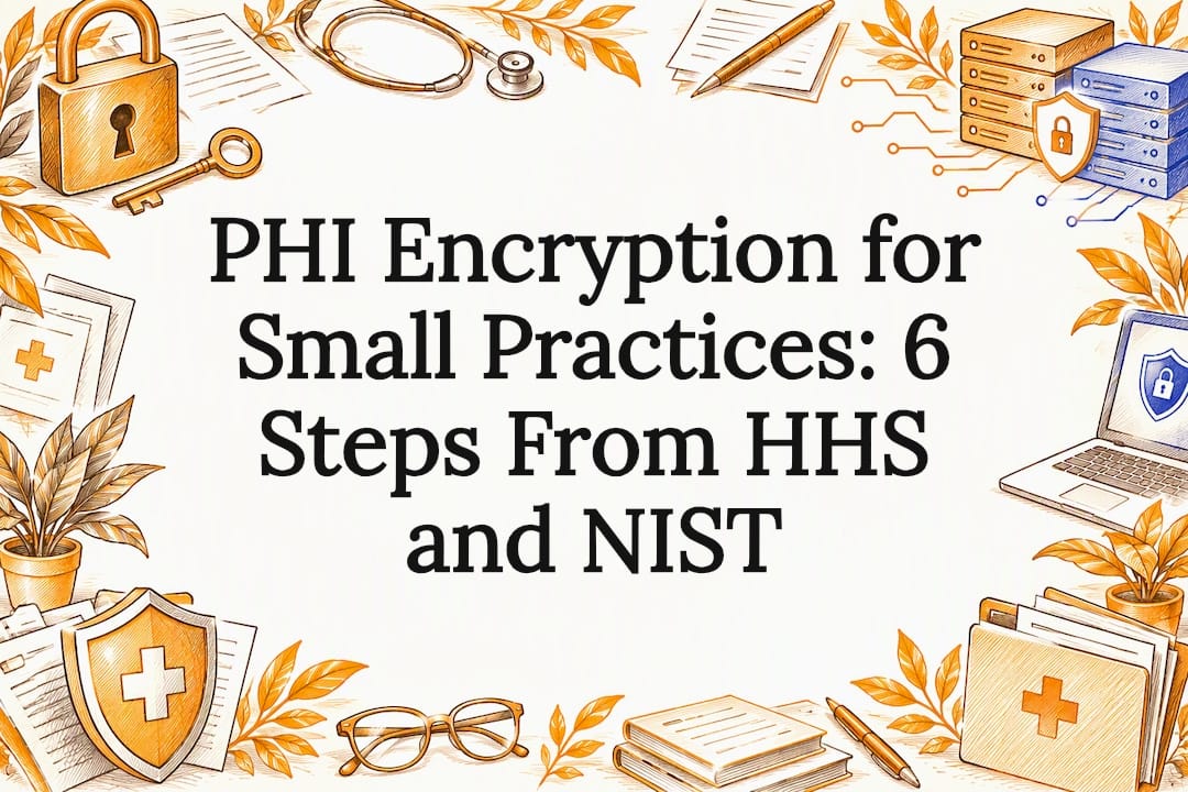 Hand-drawn encryption illustrations frame title