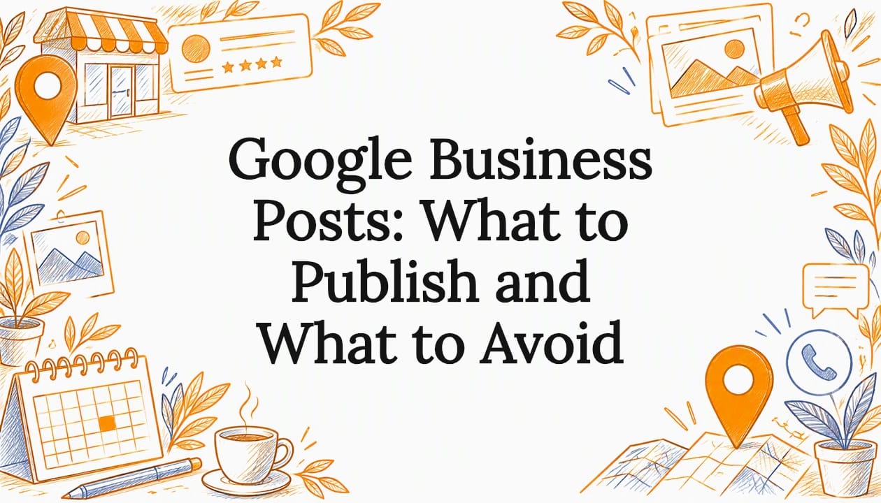 Hand-drawn Google Business Posts title card