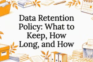 Hand-drawn data retention title card illustration