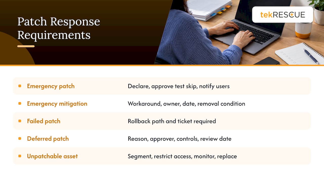 Emergency, failed and deferred patches — overview diagram
